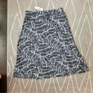 NY Collection Blue and White A-Line Stretch Skirt 3X NWT